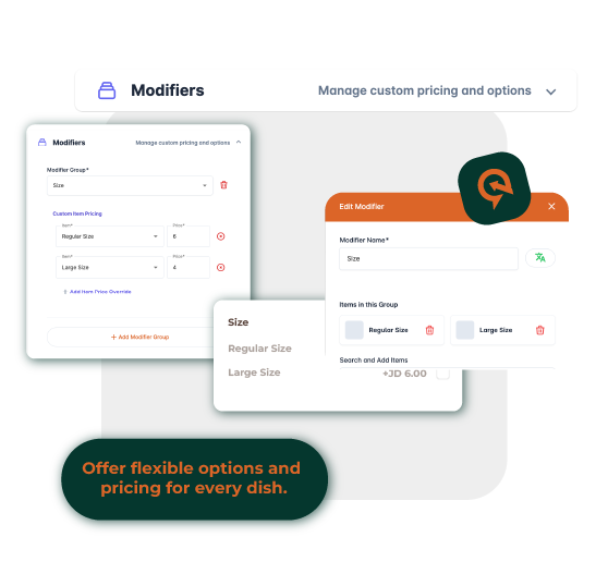 Menu Modifiers & Custom Pricing
